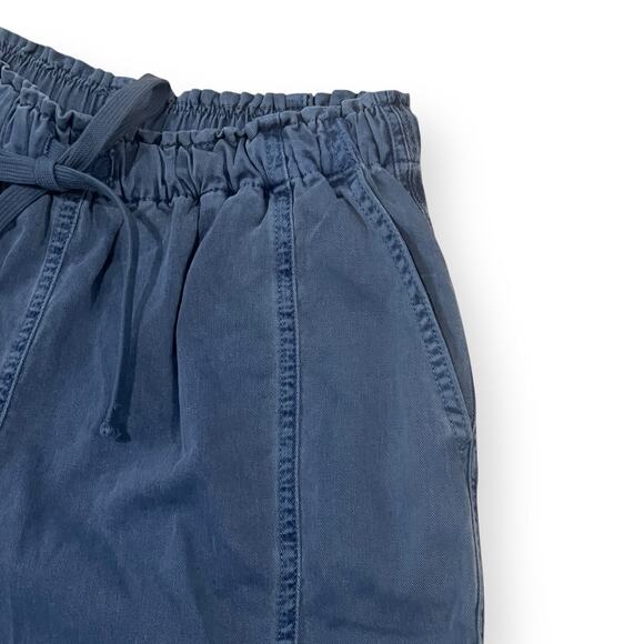 NWT Xirena Wyatt Shorts Sz S High Rise Elastic Waist Drawstring Washed Blue $209 - Picture 8 of 10